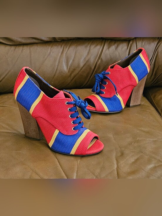 Dolce & Gabbana Shoes - Dolce & Gabbana Multicolor Blended PVC Designer Ankle Heels Size 9 US